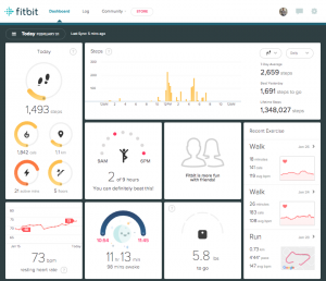 how to track snowboarding exercise on fitbit step 1