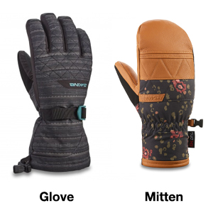 Womens snowboard glove mitten
